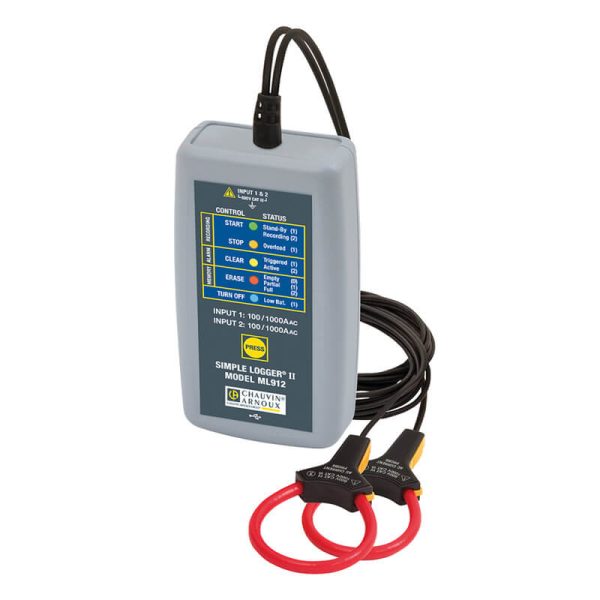 Chauvin Arnoux : L912 LOGGER 2-channel current logger with flexible sensors